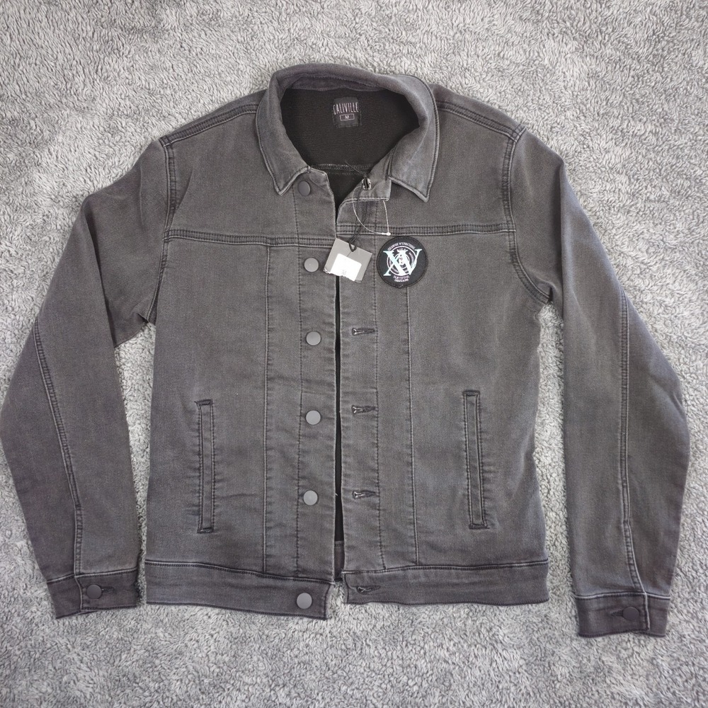 CALIVILLE MENS STRETCH JEAN JACKET "FADED" GRAY DENIM SIZE M Film Festival XV OI